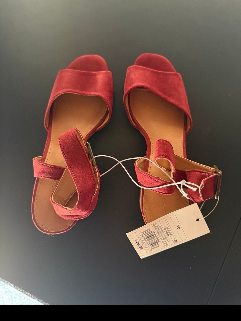 Universal Thread Red Open-Toe Ankle-Strap Sandals